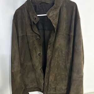 Massimo Dutti Dark Brown Suede Jacket
